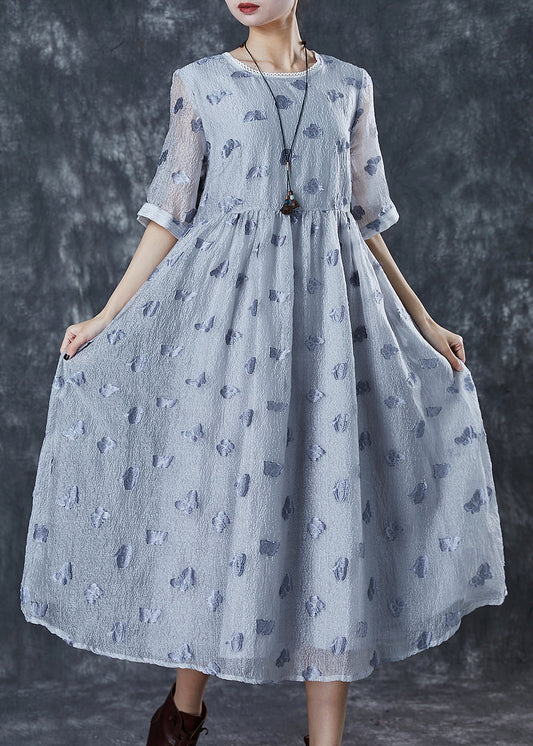 Modern Grey Silk Holiday Dresses Summer