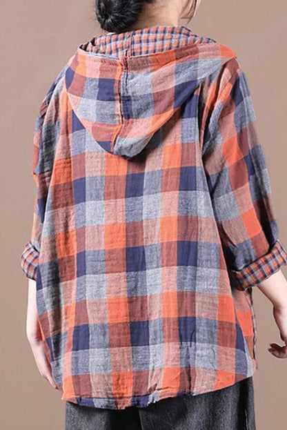 Limited Stock- Loose Stitching Drawstring Hooded Blouse