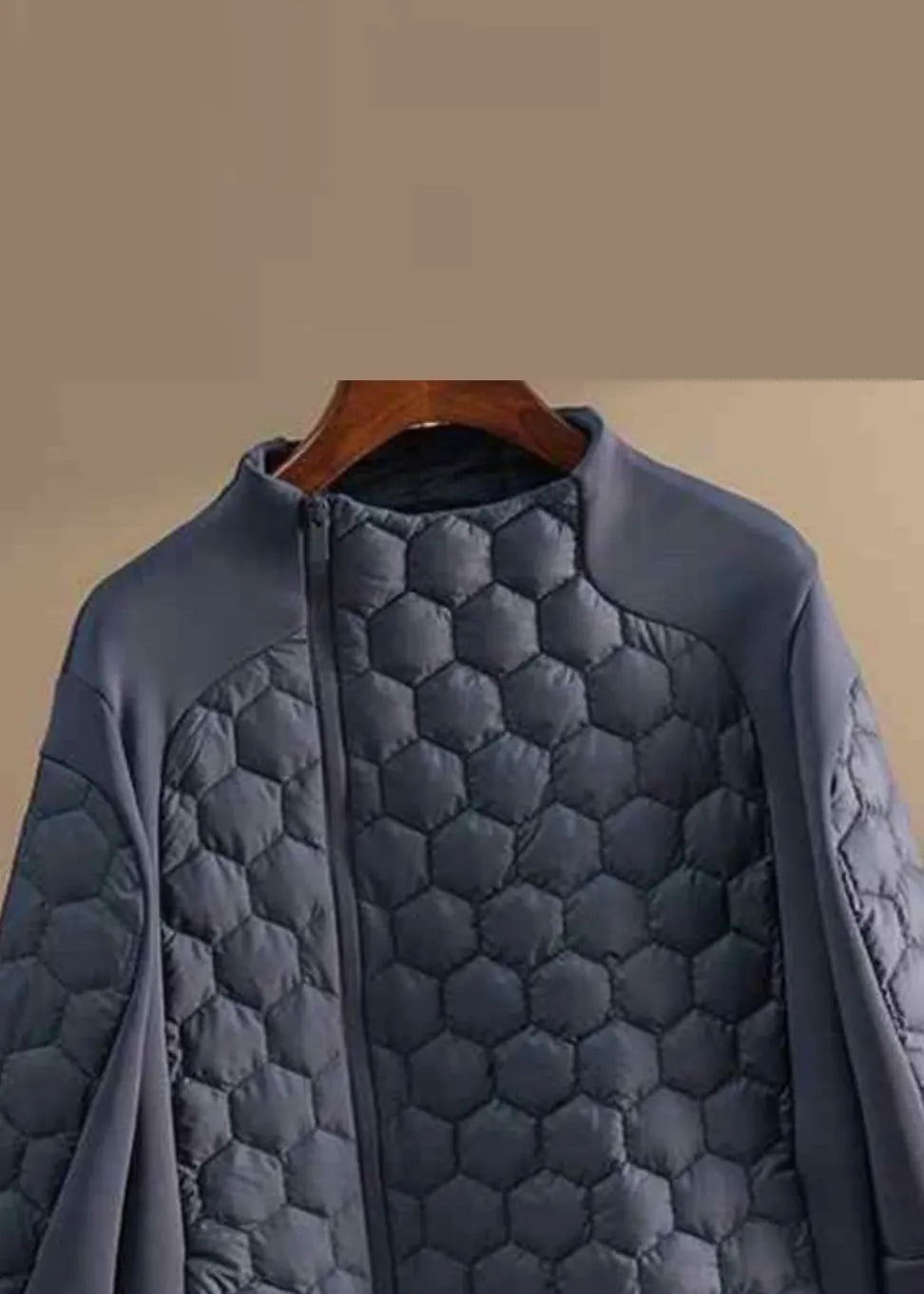 Simple Black Zip Up Original Design Cotton Filled Coats Winter