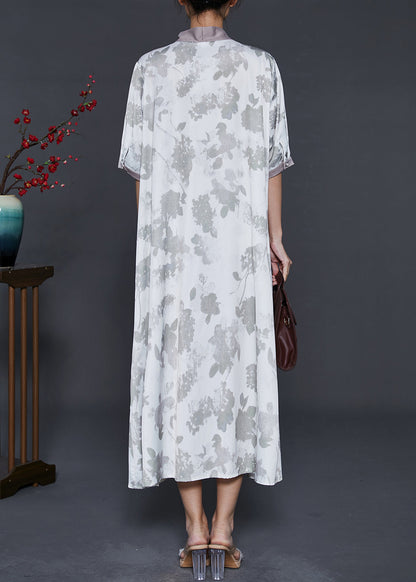 Colorblock Oversized Patchwork Silk Dress Summer