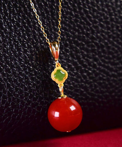 Diy Red Sterling Silver Jade Agate Drop Earrings