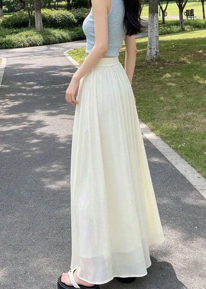 New Grey Elastic Waist Patchwork Linen Silk Wide Leg Pants Summer