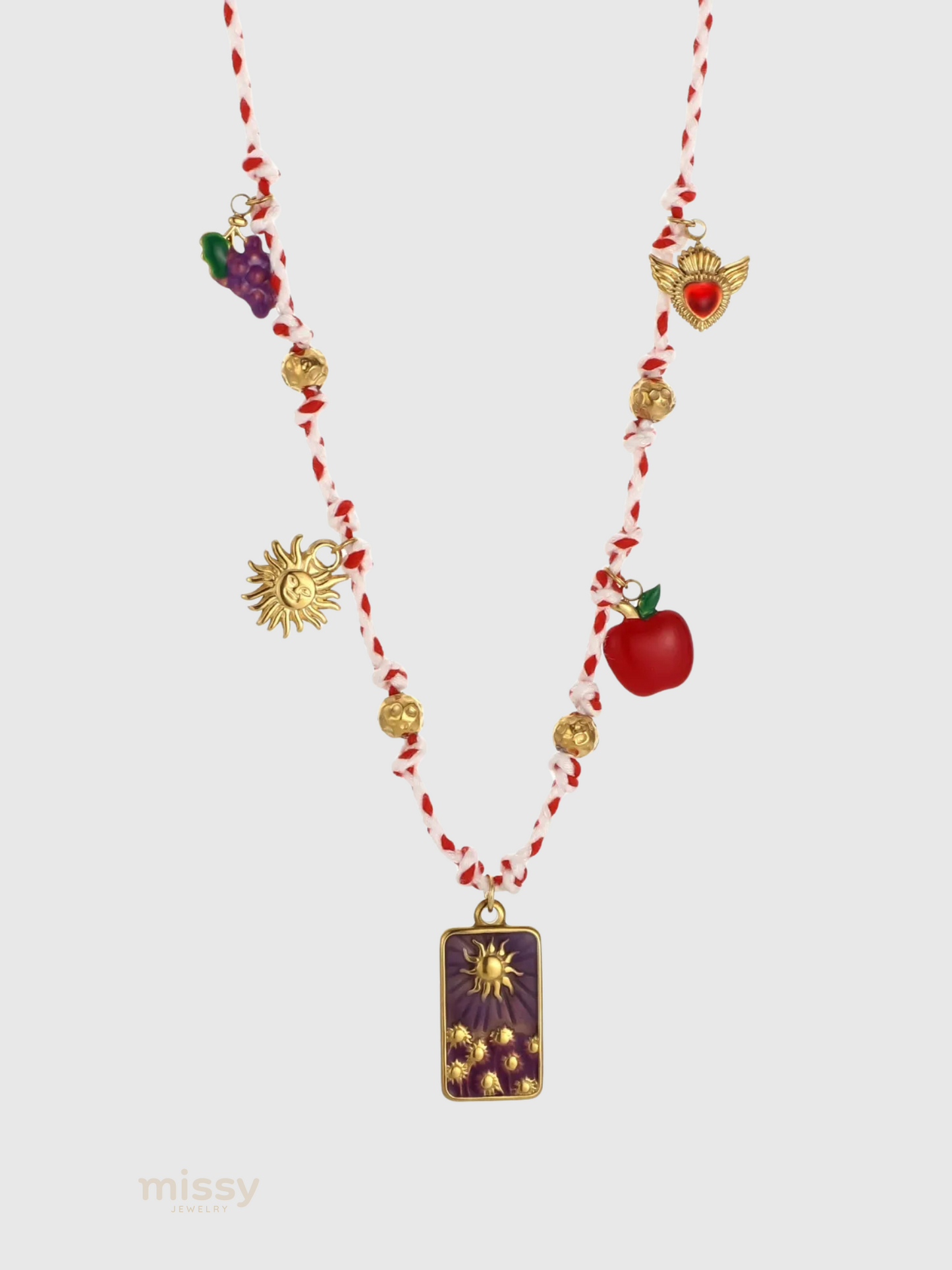 Cesia Sun Tarot Fruit Charm Necklace