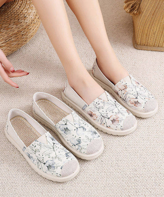 Blue Print Flat Feet Shoes Cotton Fabric Stylish Flat Feet Shoes