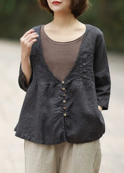 Organic Green Button Loose Fall Coat