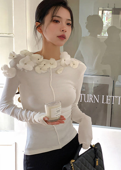 Style White Slim Fit Cotton T Shirt Top Fall