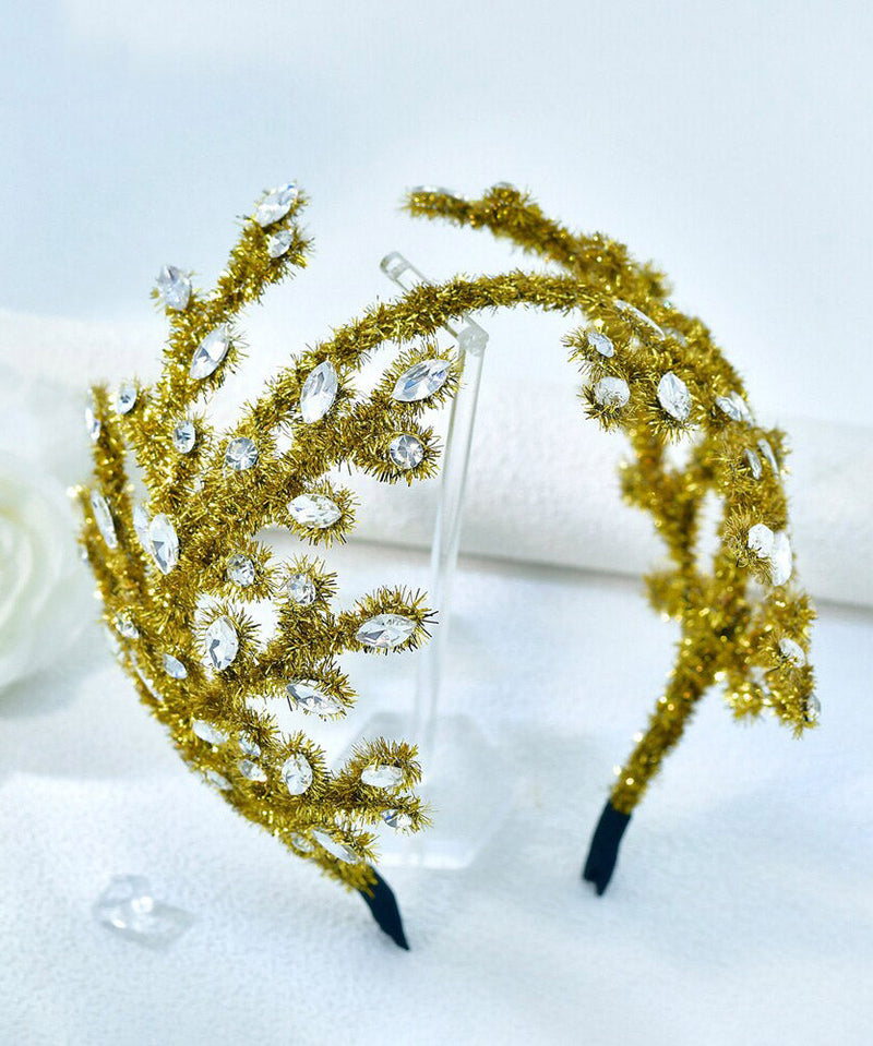 New Turmeric Yellow Weave Crystal Hairpiece