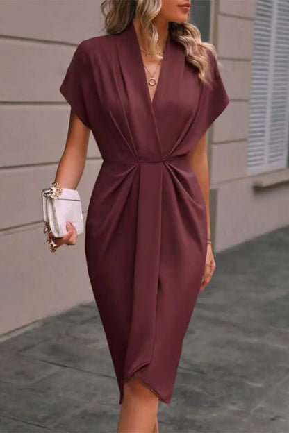 Fold V Neck a Line Dresses