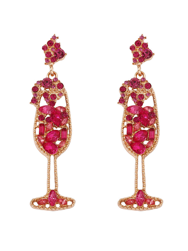 Shiny Wine Glass Earrings Accessories