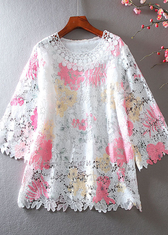 Pink Embroidered Lace Shirt Bracelet Sleeve