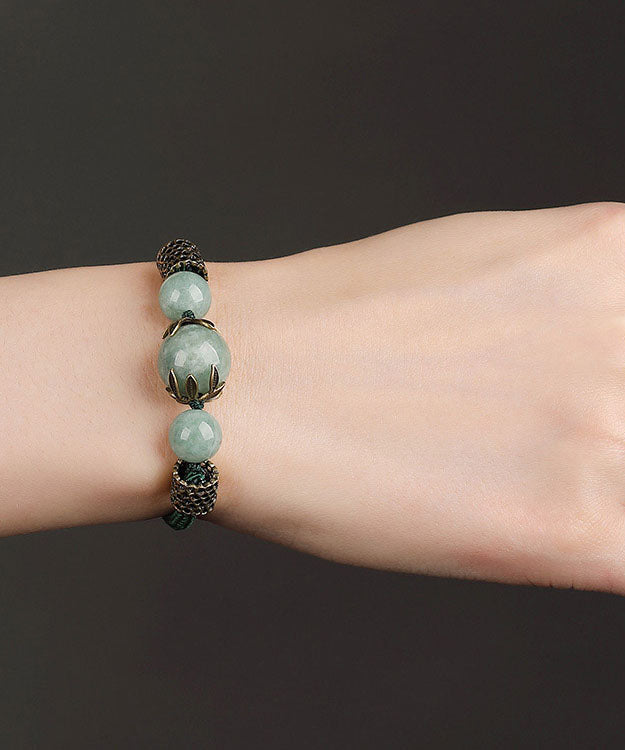 Diy Green Alloy Pearl Charm Bracelet