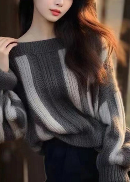 Grey Original Design Cozy Knit Sweater Winter