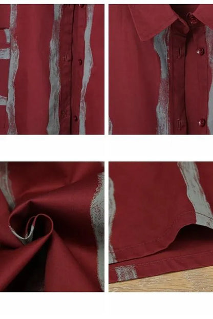 Striped Loose Chiffon Shirt Blouse