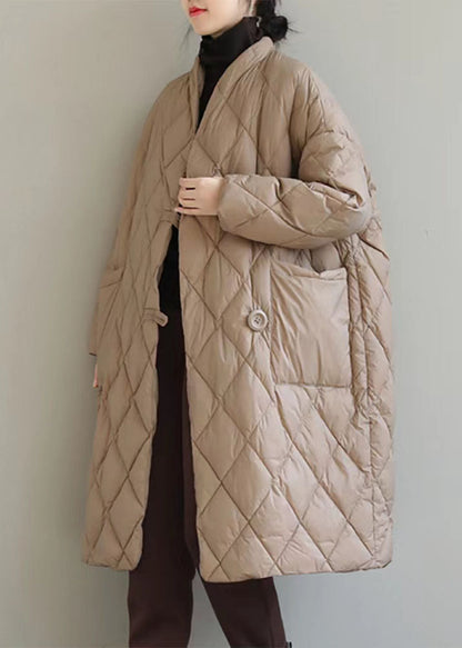 Classy Red Stand Collar Big Pockets Fine Cotton Filled Puffers Jackets Winter