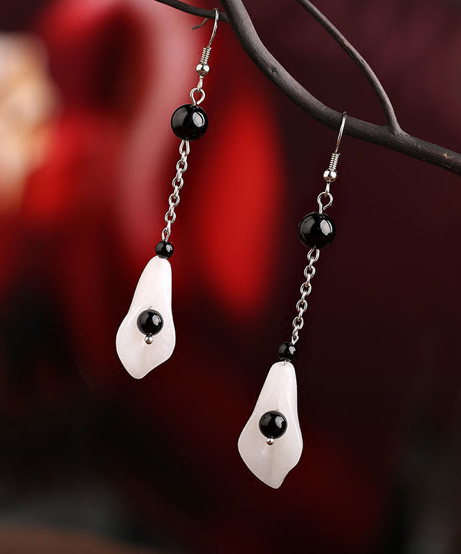 Handmade Diy Patchwork Jade Drop Earrings