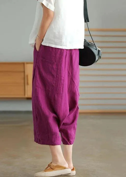 Beige Color Linen Pocket Pants