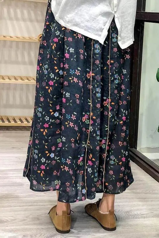 Linen Plaid Summer Skirt