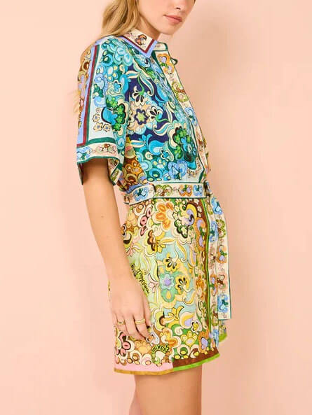 Satin Print Special Mini Dress