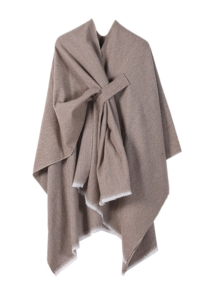 European and American New Blue Knitted Cape