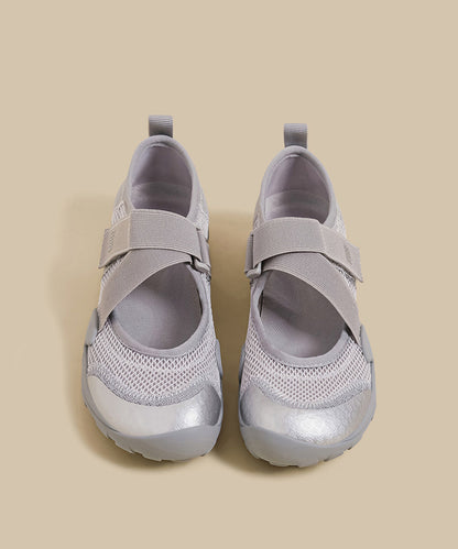 Handmade Splicing Flat Shoes for Red Breathable Mesh