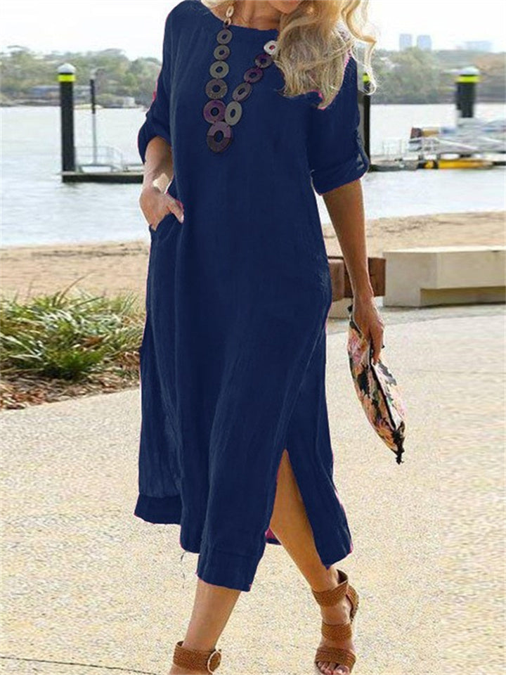 Spring Outfit Cotton Linen Long Dress for