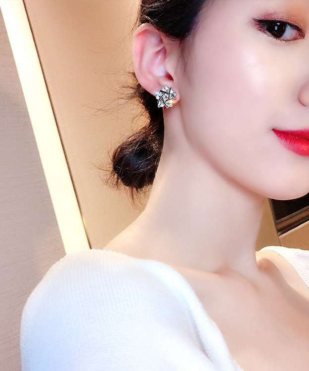 Sterling Silver Alloy Zircon Tendy Circling Earrings