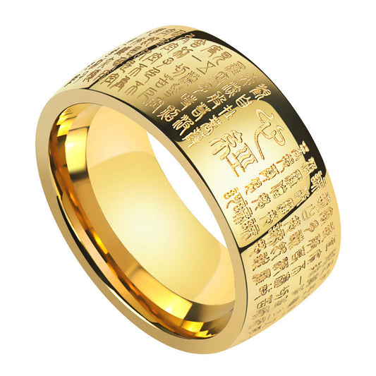 Buddha Stones Fengshui Buddhism Ancient Heart Sutra Lucky Ring