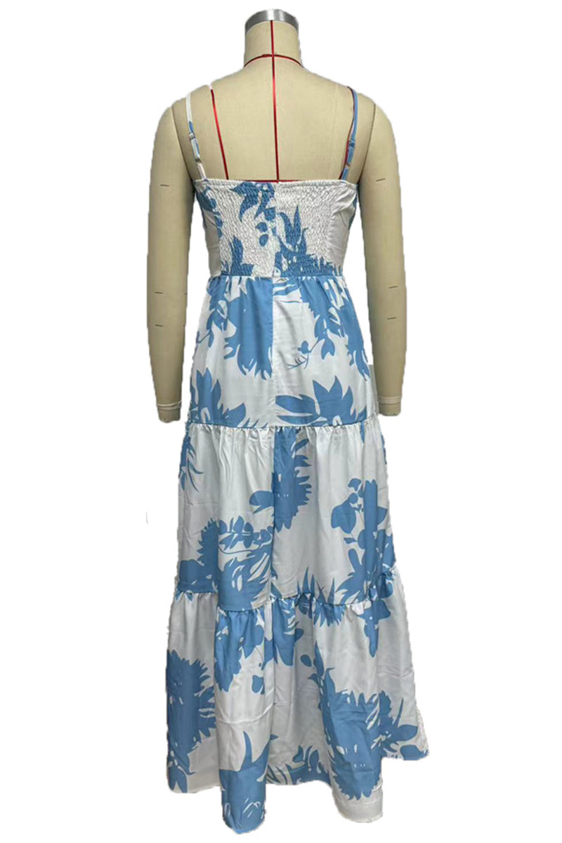 Print With Bow V Neck Printed Dresses