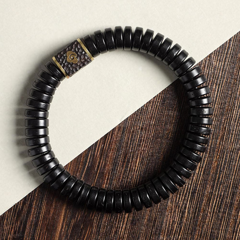 3x8mm Coconut Shell Bracelet for Positive Intentions