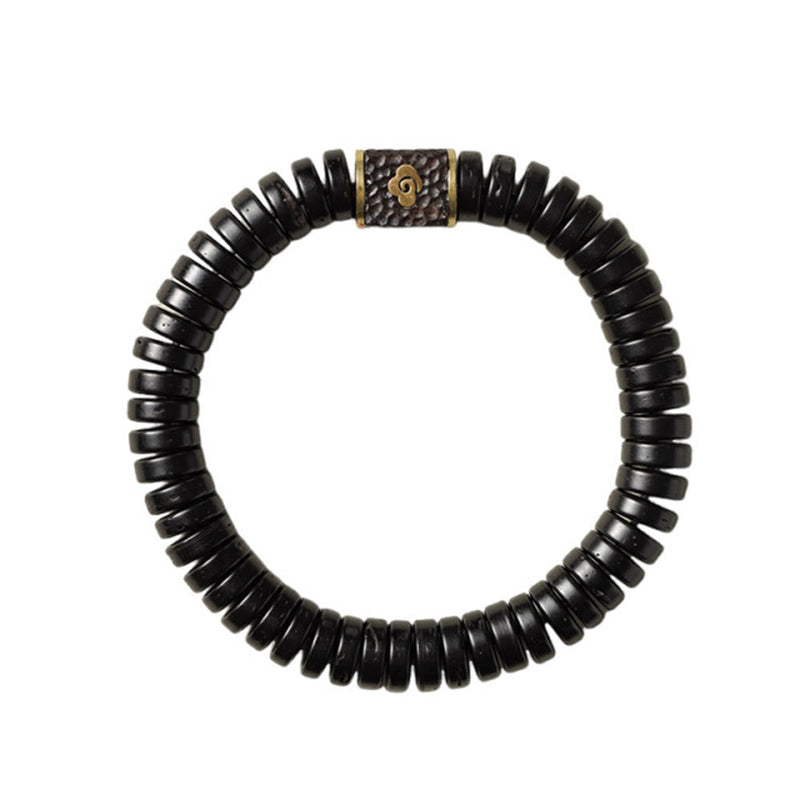 3x8mm Coconut Shell Bracelet for Positive Intentions
