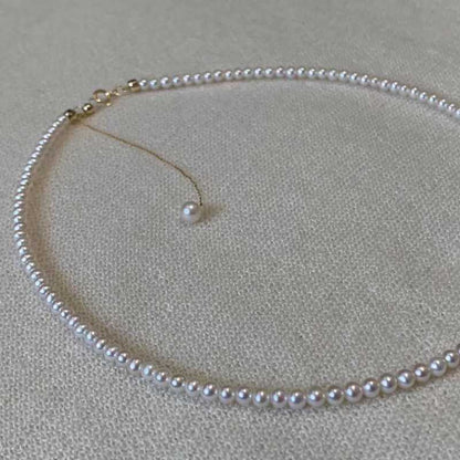 4-4.5mm Aaaaaa Grade Freshwater Pearl Necklace in 18k Gold