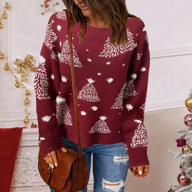 Christmas Knit Sweater with Festive Pattern