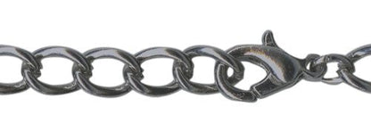 Gunmetal 6mm Curb Bracelet Chain - 8 Inches