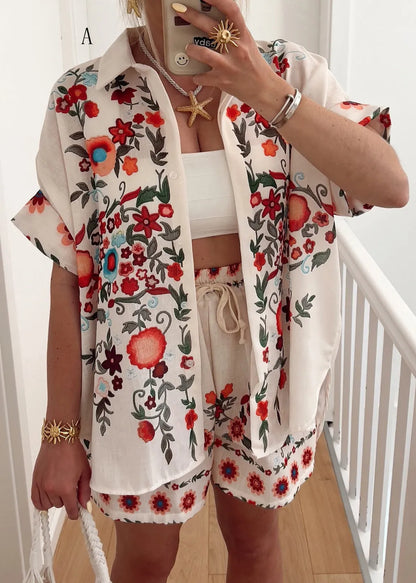 Print Top and Shorts Sets 2 Pieces Summer