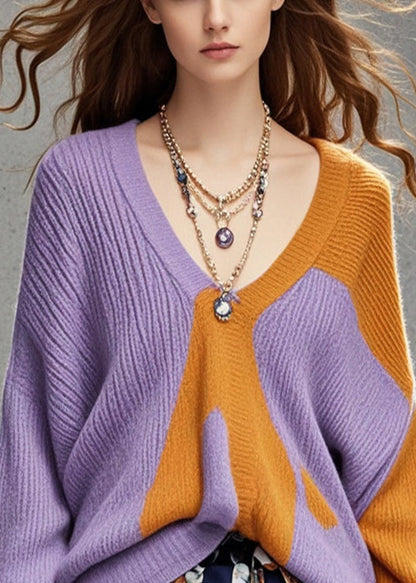 Colorblock Oversized Cozy Sweaters Fall