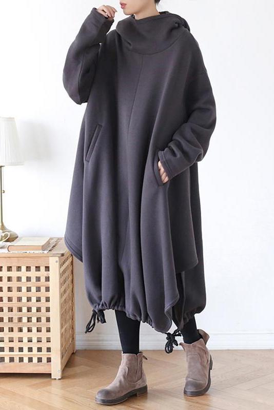 Drawstring Irregular Hem Cotton Dress