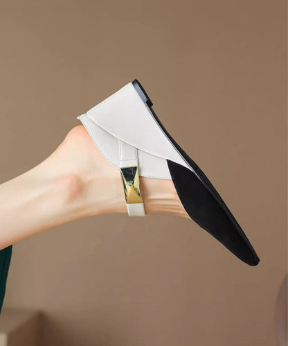 New Summer Apricot Pointed Rivet Wedge Heels Slide Sandals