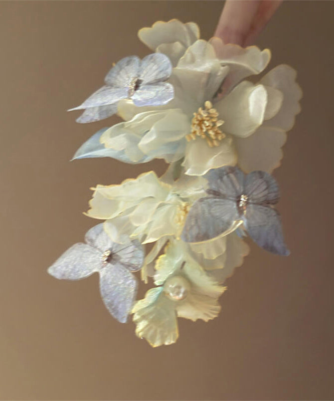 Retro Multicolor Tulle Butterfly Pearl Hairpin