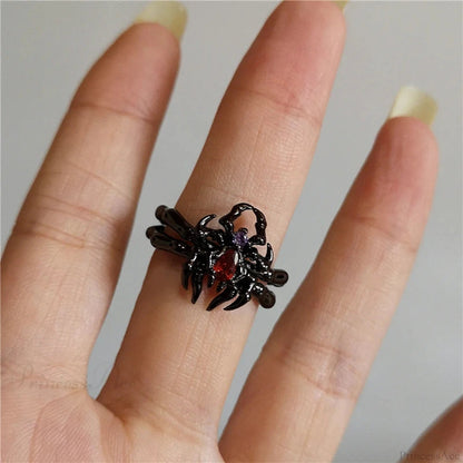 Dark Thorny Rose Pair Ring