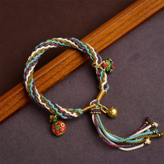 Blue String Gold Swallowing Beast Healing Bracelet