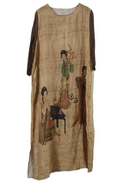 O Neck Split Hem Maxi Dress