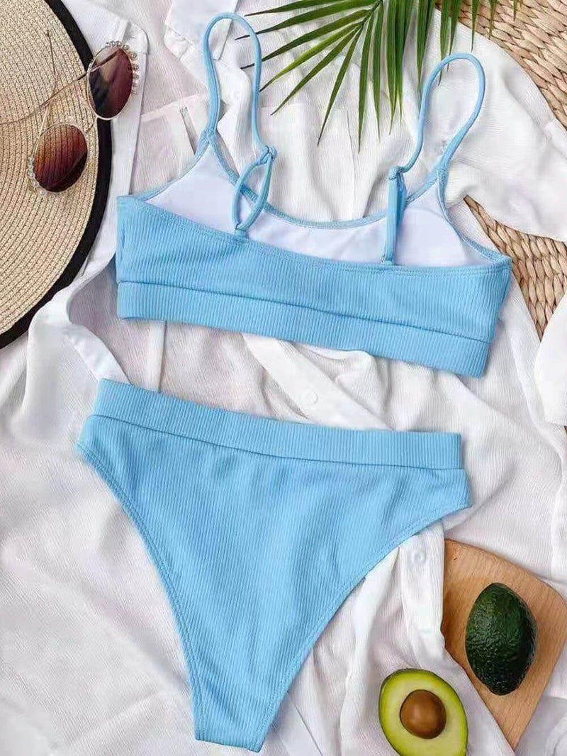 Fashionable U-neck Tank Top Bikini