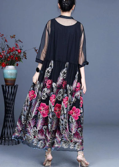 Simple Blue Retro Summer Tulle Vacation Cardigans