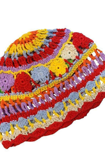 Multicolor Knitted Hollow Out Hat