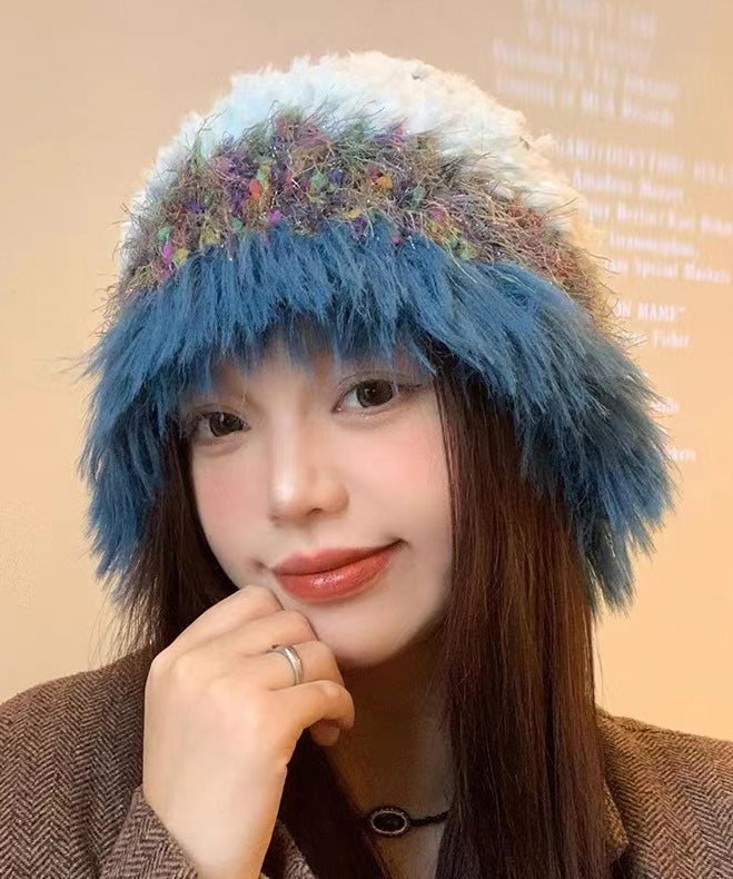 Autumn and Winter Korean Handmade Edition Yellow Knit Bucket Hat