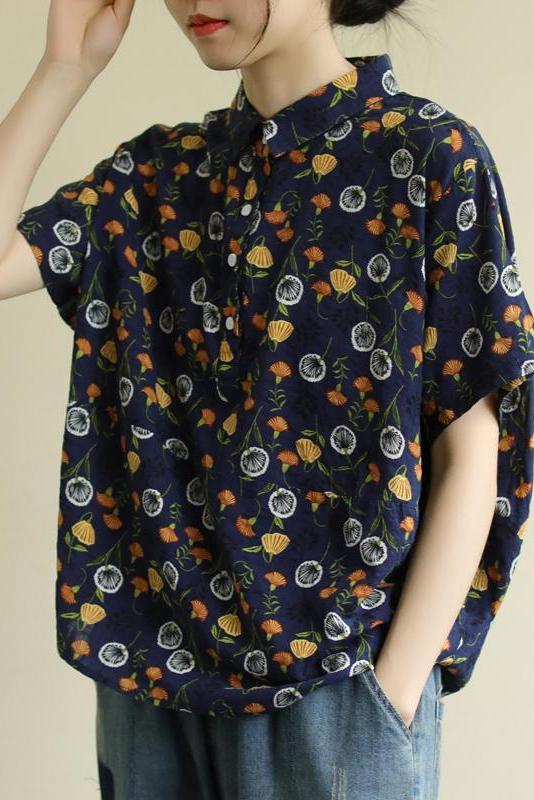 Limited Stock- Summer Flower Print Thin Cotton T-shirt