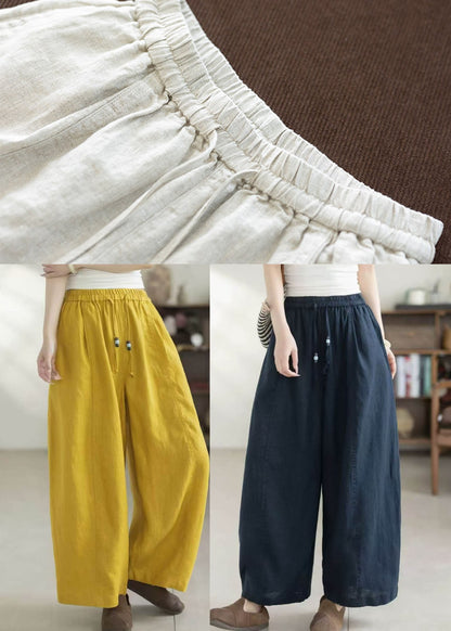Yellow Oversized Linen Harem Pants Summer