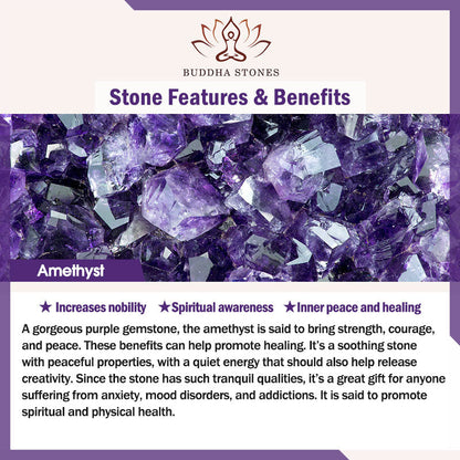 Buddha Stones 108 Mala Beads Amethyst White Turquoise Om Healing Meditation Energy Bracelet