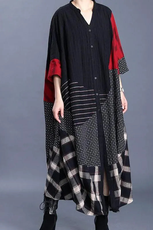 Limited Stock- Irregular Stitching V-neck Loose Trench Coat