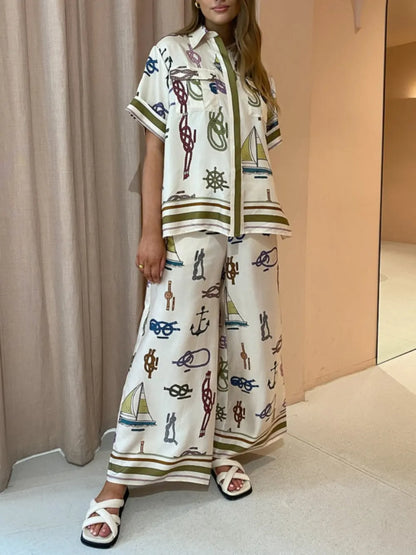 Nautical Hand-drawn Motifs Shirt